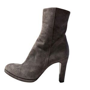 LK Bennett Gray Suede Heeled Boots